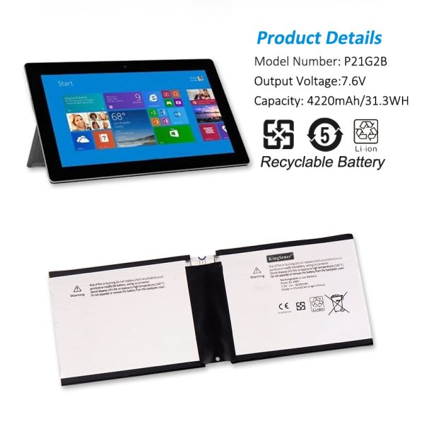 KingSener P21G2B 7.6V 4220mAh Tablet Batteries For Microsoft Surface RT 2 II RT2 1572 Tablet PC 31.3WH Online Hot Sale