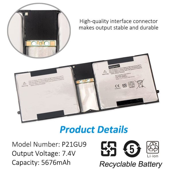 KingSener P21GU9 Laptop Battery For Microsoft Surface Pro 2 1601 Pro 1 1514 Series Tablet PC 7.4V 42WH Online now