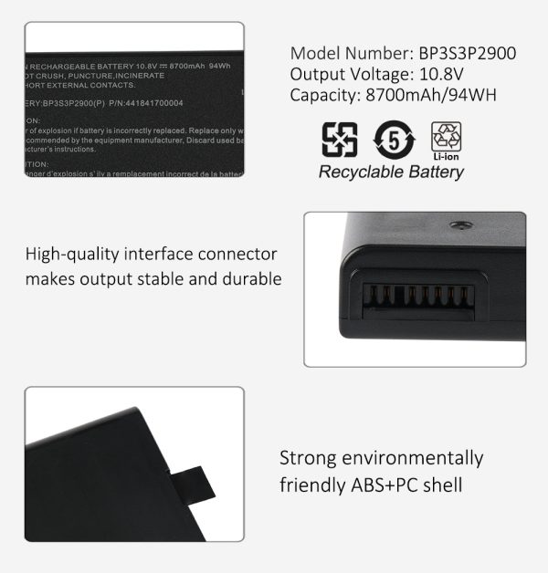 US 8700mAh KingSener BP3S3P2900 Laptop Battery For Getac B300 B300X BP3S3P2900(P) BP3S3P2600(S) 441841700004 4418144000490 441841700004 Discount