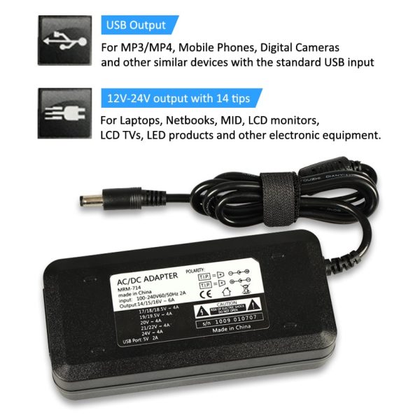 Kingsener 120W Multi-function Power Adapter with USB 5V 2.4A For Laptop LCD Monitor&Tv iPhone IPad MP3  MP4 Camera Online Sale