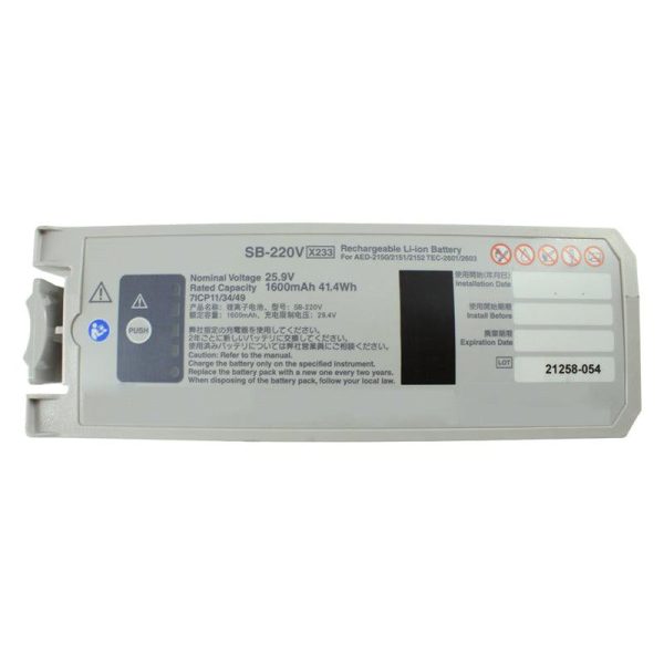 SB-220V Battery For Cardiolife defibrillator AED-2150 2151 2152 TEC-2601 2603 25.9V 1600mAh Nihon Kohden Sale