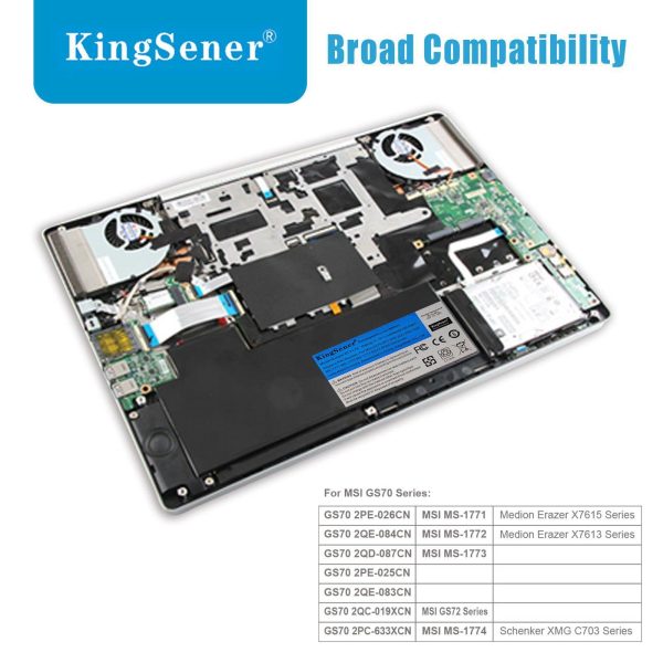 US warehouse Kingsener BTY-L76 Laptop Battery For MSI gs70 2OD 2pc 2pe 2qc 2qd 2qe GS72 MS-1771 MS-1772 MS-1773 MS-1774 Fashion