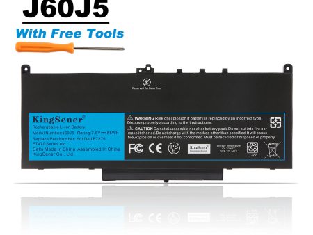 US warehouse KingSener Brand J60J5 55WH 7.6V Laptop Battery Replacement For Dell Latitude E7270 E7470 J60J5 R1V85 MC34Y 242WD Discount