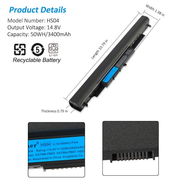 US warehouse Kingsener HS04 HS03 Battery For HP 240 245 246 250 G4 Series For HP Notebook 14 Series Pavilion 15-AF027CL Fashion