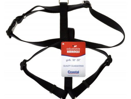 Nylon Adjustable Harness - Black Medium (Girth Size 18 -30 ) by Coastal Pet For Discount