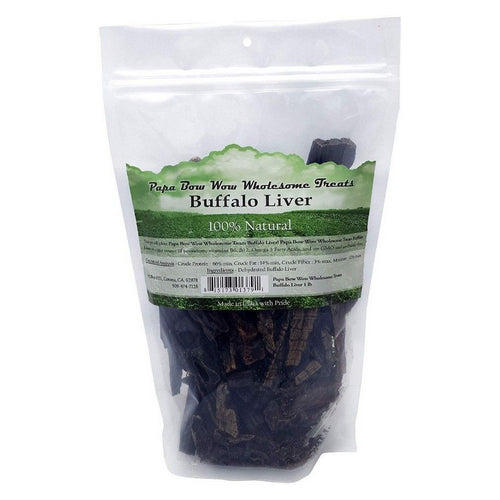 Buffalo Liver Dog Treats 1 lb by Papa Bow Wow Online Sale