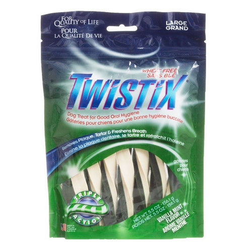 Wheat Free Dental Dog Treats - Vanilla Mint Flavor Large - For Dogs 30 lbs & Up - (5.5 oz) by Twistix Hot on Sale