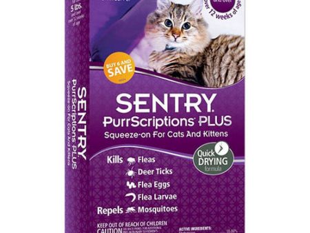 PurrScriptions Plus Flea & Tick Control for Cats & Kittens Cats Over 5 lbs - 6 Month Supply by Sentry For Cheap