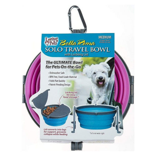 Bella Roma Pink Travel Bowl 1 count - Medium by Loving Pets Online Hot Sale