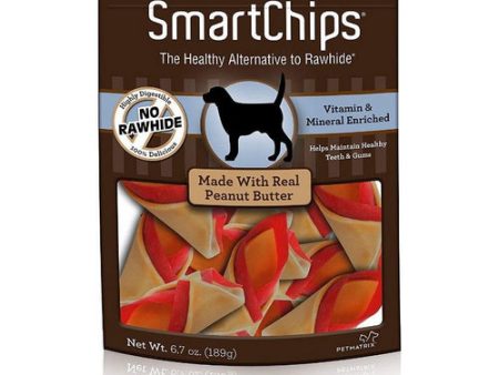 SmartChips - Peanut Flavored Dog Chews 3  Chips (12 Pack) by Smartbones Online Sale