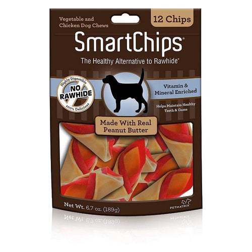 SmartChips - Peanut Flavored Dog Chews 3  Chips (12 Pack) by Smartbones Online Sale