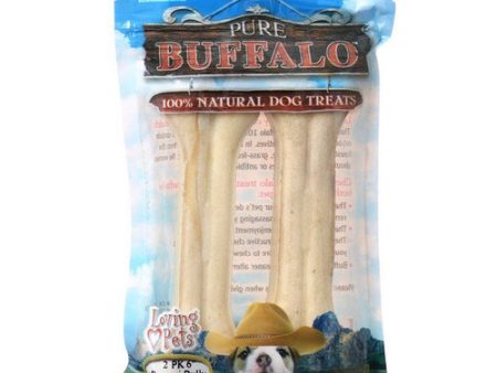 Pure Buffalo Dog Treats - Pressed Bully Bone 6  Bones (2 Pack) by Loving Pets Supply