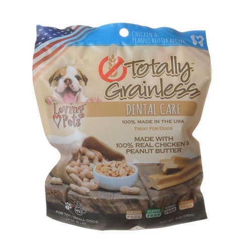 Totally Grainless Dental Care Chews - Chicken & Peanut Butter Toy Small Dogs - 6 oz - (Dogs up to 15 lbs) by Loving Pets For Discount