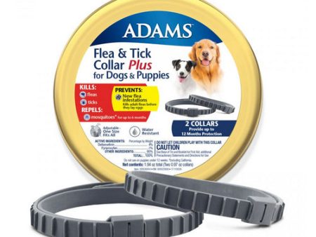 Flea & Tick Collar Plus for Dogs & Puppies 2 Count by Adams Online now