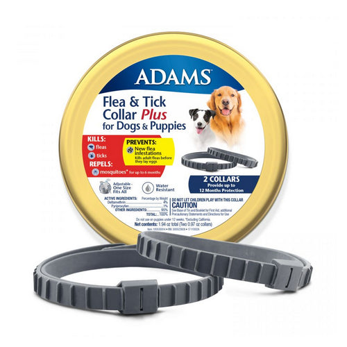 Flea & Tick Collar Plus for Dogs & Puppies 2 Count by Adams Online now