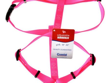 Nylon Adjustable Harness - Neon Pink Medium (Girth Size 18 -30 ) by Coastal Pet Hot on Sale