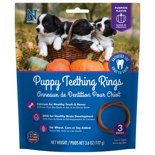 Puppy Teething Ring - Pumpkin Flavor Puppy Teething Ring - 3.5  Diameter (3 Pack) by N-Bone Supply