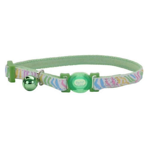 Safe Cat Glow in the Dark Adjustable Collar Green Stripe 12 L x 3 8 W by Coastal Pet Sale