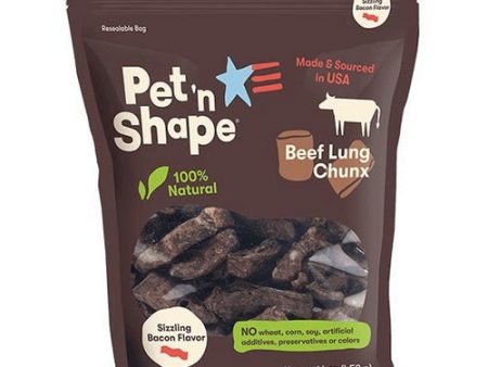 Natural Beef Lung Chunx Dog Treats - Sizzling Bacon Flavor 1 lb Bag by Pet  n Shape Online Sale