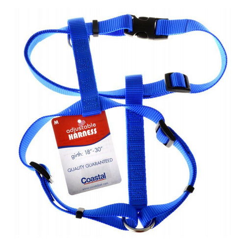 Nylon Adjustable Harness - Blue Medium (Girth Size 18 -30 ) by Coastal Pet Online Sale