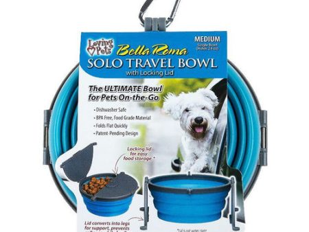 Bella Roma Blue Travel Bowl 1 count - Medium by Loving Pets Discount