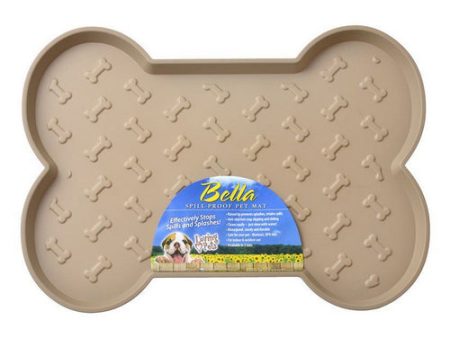 Bella Spill-Proof Dog Mat - Tan Small (18.25 L x 13.25 W) by Loving Pets Cheap