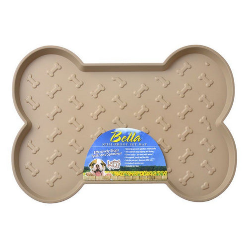 Bella Spill-Proof Dog Mat - Tan Small (18.25 L x 13.25 W) by Loving Pets Cheap