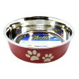 Stainless Steel & Merlot Dish with Rubber Base Medium - 6.75  Diameter by Loving Pets on Sale