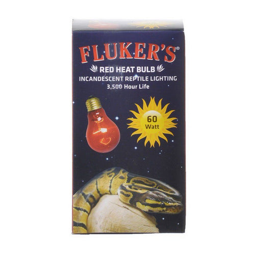 Red Heat Incandescent Bulb 60 Watt by Flukers Supply