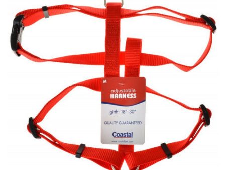 Nylon Adjustable Harness - Red Medium (Girth Size 18 -30 ) by Coastal Pet Supply