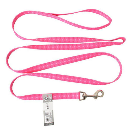 Pet Attire Styles Polka Dot Pink Dog Leash 6  Long x 5 8  Wide by Coastal Pet Sale