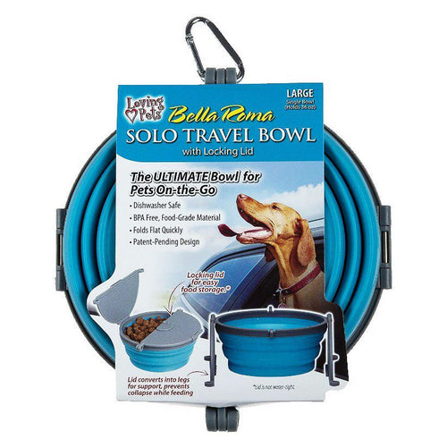 Bella Roma Blue Travel Bowl 1 count - Large by Loving Pets on Sale