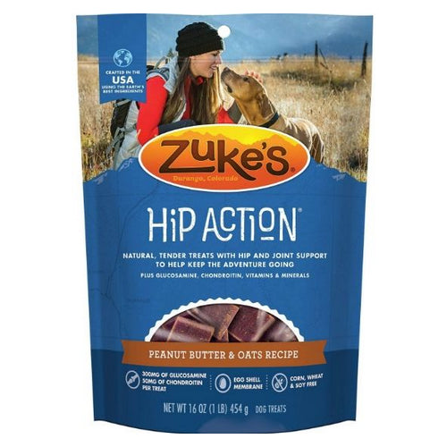 Hip Action Dog Treats - Peanut Butter & Oats Recipe 1 lb by Zuke s Online Sale