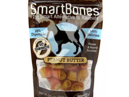 Peanut Butter Dog Chews Mini - 2  Long - Dogs under 20 Lbs (16 Pack) by Smartbones Fashion