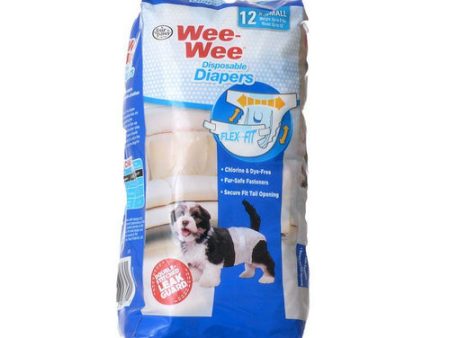 Wee Wee Diapers for Dogs 12 Pack - X-Small (Dogs 4-8 lbs with 10 by Four Paws Discount