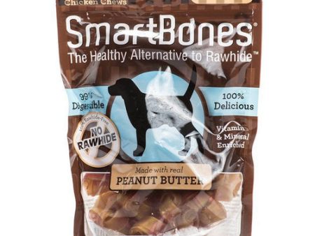 Peanut Butter Dog Chews Mini - 2  Long - Dogs under 20 Lbs (24 Pack) by Smartbones Online