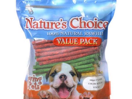 Nature s Choice Rawhide Munchy Stick Value Pack 100 Pack (5  Assorted Munchy Sticks) by Loving Pets For Cheap