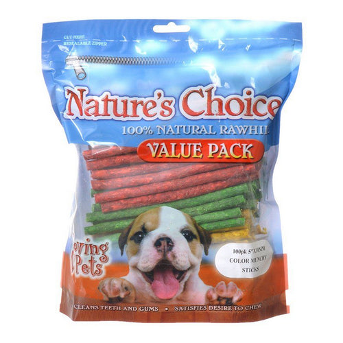 Nature s Choice Rawhide Munchy Stick Value Pack 100 Pack (5  Assorted Munchy Sticks) by Loving Pets For Cheap