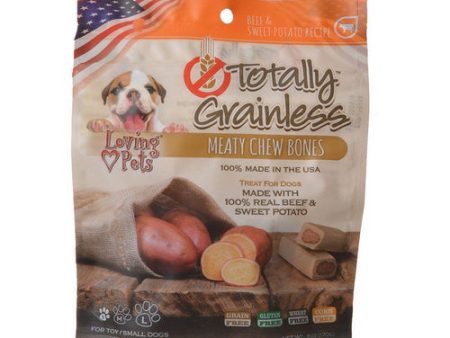 Totally Grainless Meaty Chew Bones - Beef & Sweet Potato Toy Small Dogs - 6 oz - (Dogs up to 15 lbs) by Loving Pets For Cheap