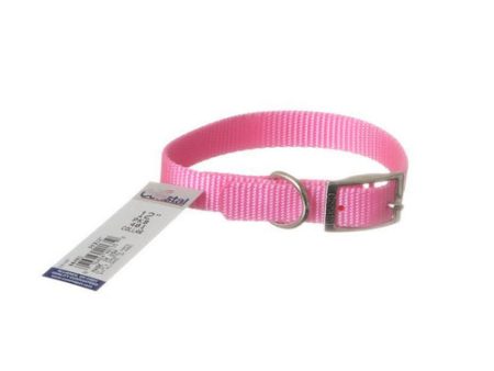 Single Nylon Collar - Bright Pink 12  Long x 5 8  Wide by Coastal Pet Fashion