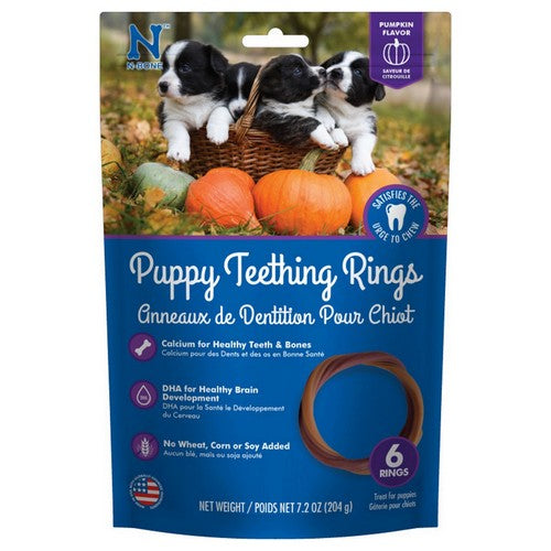 Puppy Teething Ring - Pumpkin Flavor Puppy Teething Ring - 3.5  Diameter (6 Pack) by N-Bone For Sale